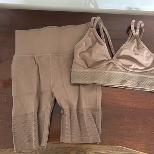 Fabletics bike shorts and sports bra size small